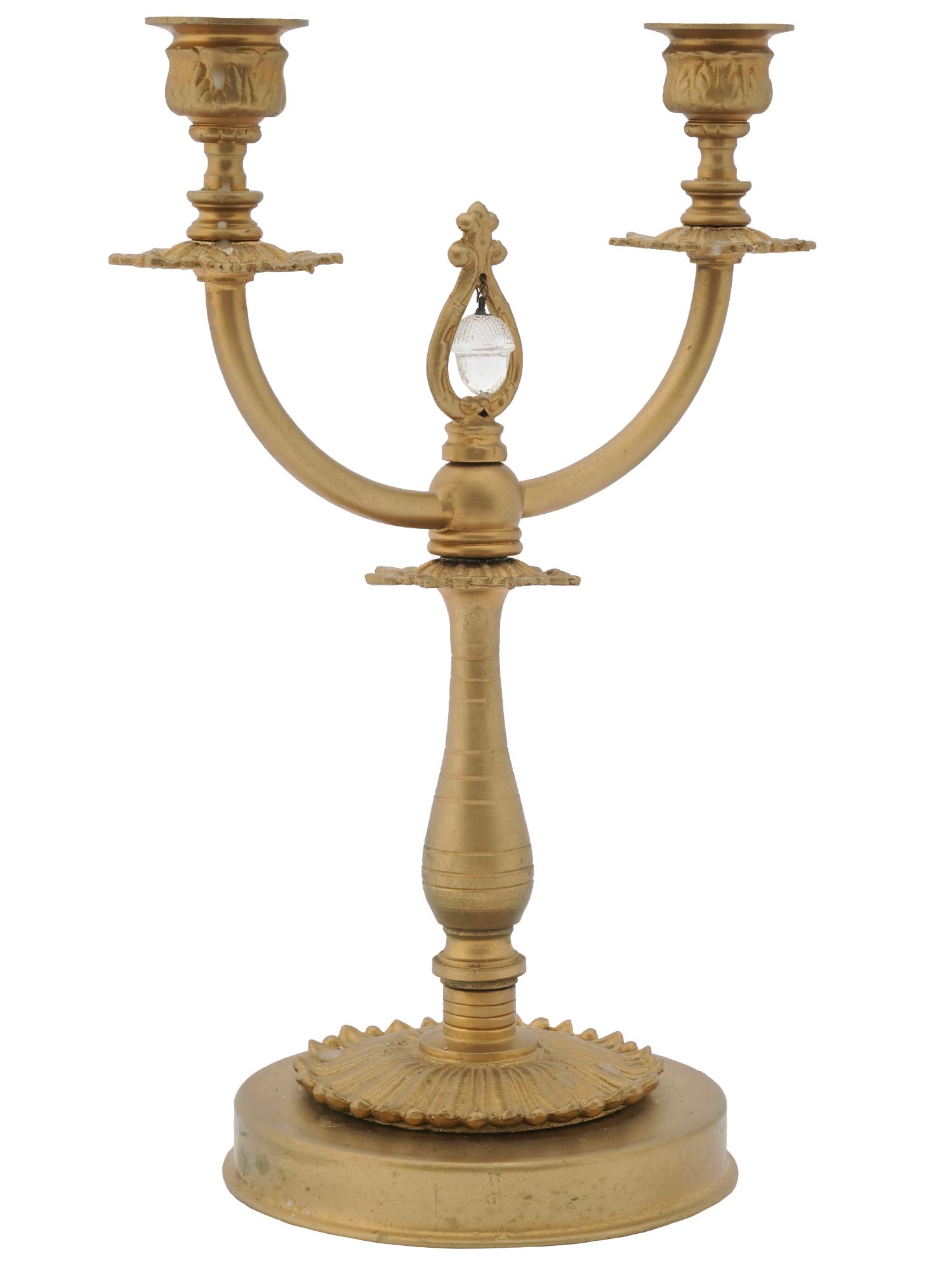 NEO CLASSICAL FIGURAL GLASS BRONZE CANDLE STICK PIC-0